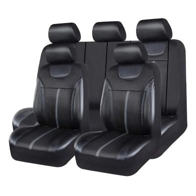LYBCEOUF Universal and Mesh Fabric Car Seat Covers Leather Set Compatible for Most Car SUV Truck Van Car Accessories Interior