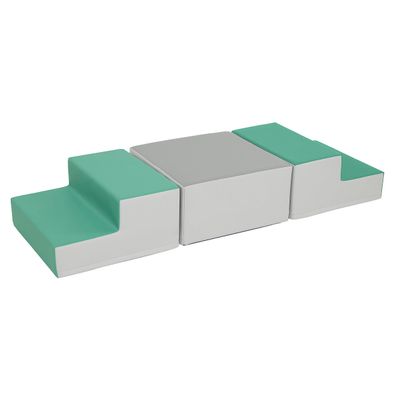 ECR4Kids SoftZone Junior Step n' Coast, Beginner Playset, Emerald/Grey, 3-Piece