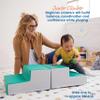 ECR4Kids SoftZone Junior Step n' Coast, Beginner Playset, Emerald/Grey, 3-Piece view 4