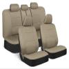 LYBCEOUF Seat Covers Full Set in Solid Beige Front and Rear Split Bench Seat, Easy to Install Compatible with Auto Trucks Van SUV Car view 1
