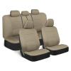 LYBCEOUF Seat Covers Full Set in Solid Beige Front and Rear Split Bench Seat, Easy to Install Compatible with Auto Trucks Van SUV Car view 2
