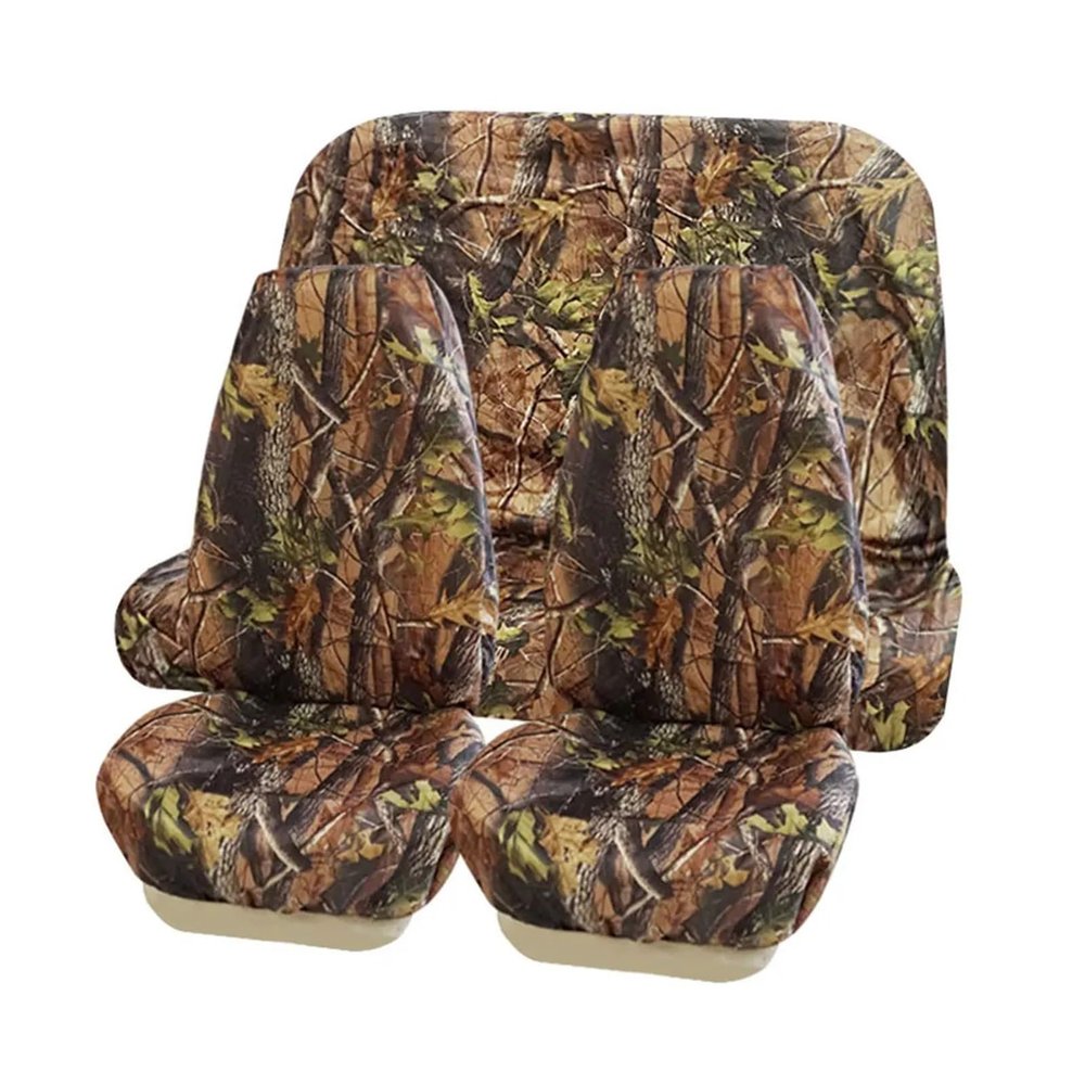 LYBCEOUF Car Hunting Camouflage Seat Cover Outdoor Fishing Waterproof Front and Rear Seat Covers Compatible with Jeep SUV Truck Accessories
