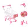 RMWHGDUL Mini Shopping Trolley, Makeup Holder, Storage Box, Gift Accessories for Girls, Pink view 3