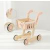 Milageto Wooden Shopping Cart Child Imaginative Shopping Cart for Kids, Playroom, Nursery view 2