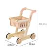 Milageto Wooden Shopping Cart Child Imaginative Shopping Cart for Kids, Playroom, Nursery view 3