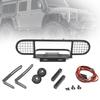 1 10 RC Car Metal Front Bumper with Fixed Bracket and LED Lamp Holder Heavy Duty Upgrade Parts Accessories Black for 1 10 RC Vehicle Defender SCX10 D90 D110 view 4