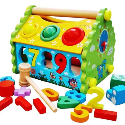 lstyty Montessori Multifunctional Wooden Activity Cube House