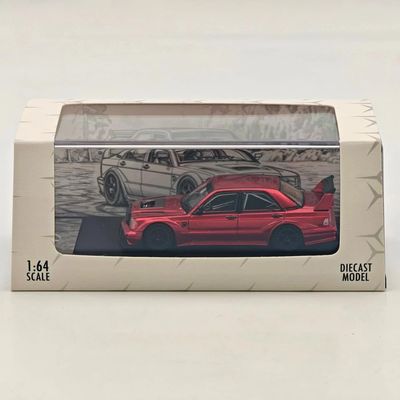 RM 1:64 Modified Classic Sedan Diecast Model Limited Collectible for 14+ Transparent Red