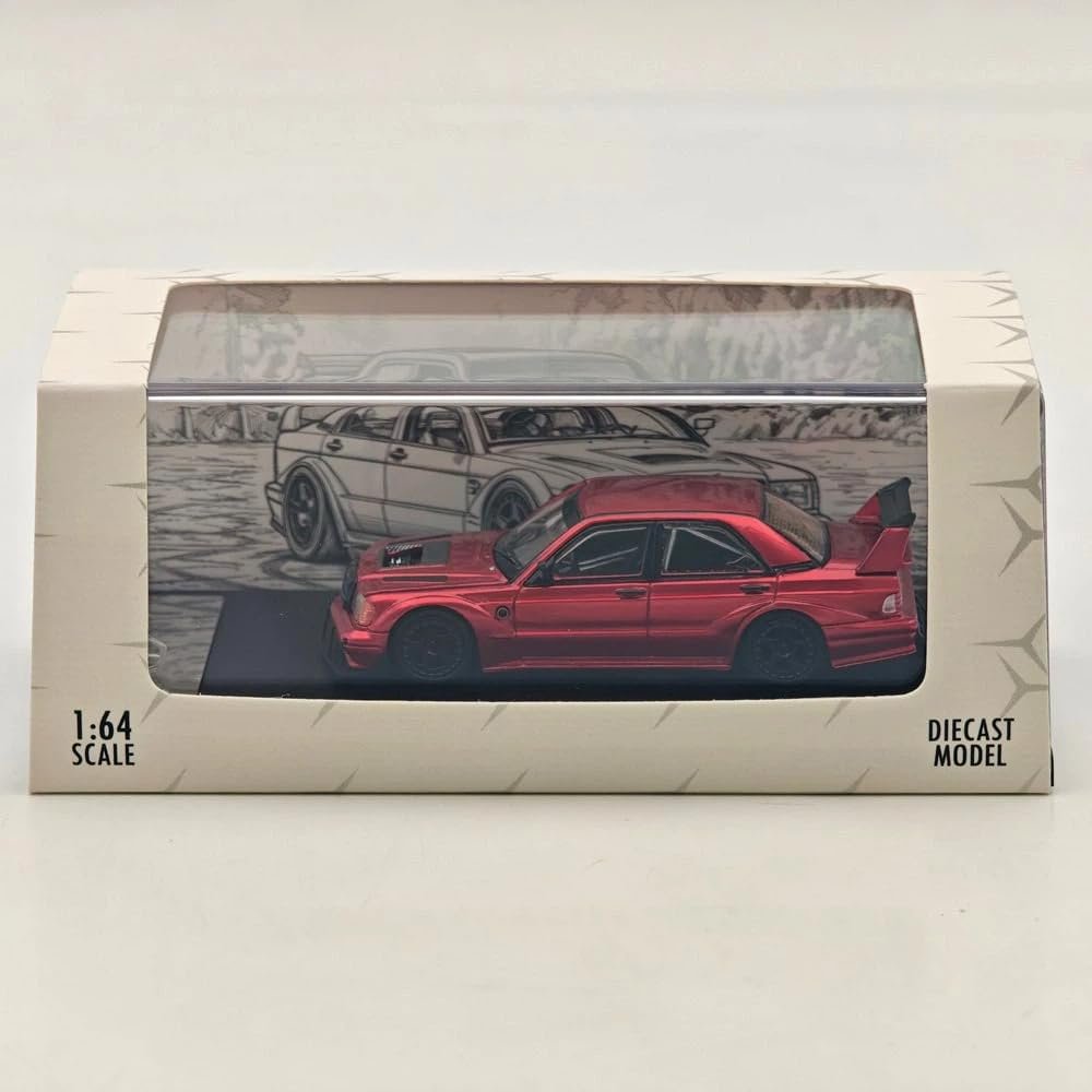RM 1:64 Modified Classic Sedan Diecast Model Limited Collectible for 14+ Transparent Red