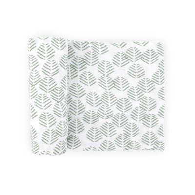 Little Unicorn Premium Cotton Swaddle Baby Blanket | Breathable Fabric | for swaddling, Play, Nursing & More (Leaf Motif)