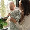 Little Unicorn Premium Cotton Swaddle Baby Blanket | Breathable Fabric | for swaddling, Play, Nursing & More (Leaf Motif) view 4