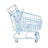 Fonowx Mini Shopping Cart Compact Utility Trolley Iron Structure Small Supermarket Toy with Movable Handle Suitable for Home Desktop Kids Educational, Blue view 1