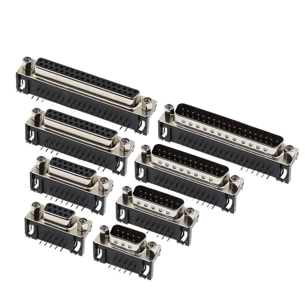 DRAEXHXA DR9 DR15 DR25 DR37 Hole/Pin Female/Male Right Angle Welded D-Sub Connector RS232 D 5Pcs