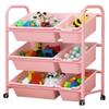 MXDLYHHHT Fully Open Design 3-Tiers Toy Storage Organizer with 9 Removable Bins Plastic Metal for Living Room Easy to Access view 1