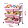 MXDLYHHHT Fully Open Design 3-Tiers Toy Storage Organizer with 9 Removable Bins Plastic Metal for Living Room Easy to Access view 2