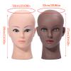 Btgghytr Bald Mannequin Head Brown Female Professional Cosmetology for Wigs Making, Display Wigs, Eyeglasses, Hairs, Glasses Helmets Bald Mannequin Head view 3