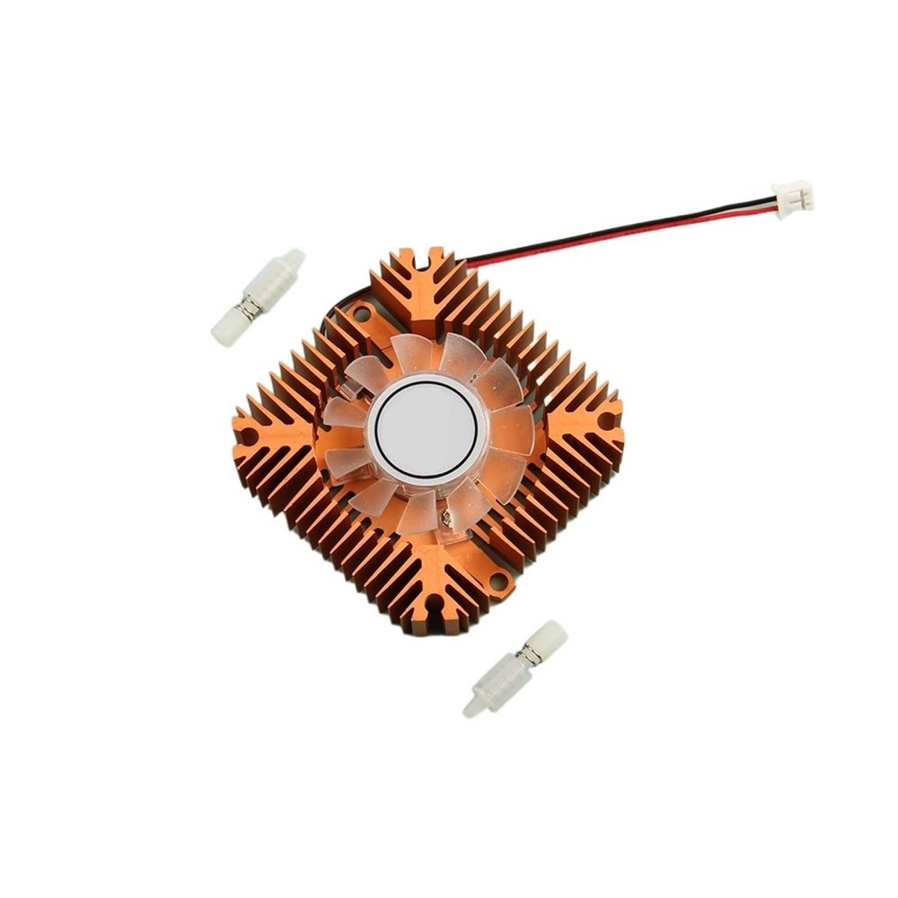 55mm Aluminum Heatsink and 12V Fan Combination Square Radiator Round Cooler