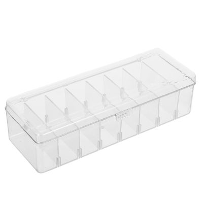 minkissy 8tiers Acrylic Small Collectible Display Case with Movable Dividers and Dustproof Lid Clear Mini Figure Organizer Box for Desktop and Home Storage