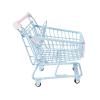EHJRE Mini Shopping Cart Iron Small Supermarket Trolley Organizer Toy Utility Cart with Movable Handle Suitable for Children Role Desktop Use De, Blue view 1