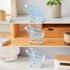 EHJRE Mini Shopping Cart Iron Small Supermarket Trolley Organizer Toy Utility Cart with Movable Handle Suitable for Children Role Desktop Use De, Blue view 2