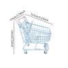 EHJRE Mini Shopping Cart Iron Small Supermarket Trolley Organizer Toy Utility Cart with Movable Handle Suitable for Children Role Desktop Use De, Blue view 3