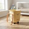 Lurrose Kids Cartoon Room Trash Can, 18L/4.76 Gallon Plastic Cute Rolling Waste Bin with Wheels, Children Large Square Garbage Bin for Bedroom, Nursery, Playroom view 4