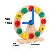 Psdndeww Wooden Time Teaching Aid for Small with Rotating Hands for Early Age Time Management Skill Development Clock Learning Toy for view 3