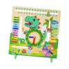 petsola Kids Daily Calendar Wooden Calendar and Teaching Clock for Children view 1