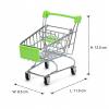 predolo Mini Shopping Cart Kids Utility Grocery Trolley Ornament with Iron Material for Suit Giving Retail Display Collectors Office, Green view 2