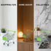 predolo Mini Shopping Cart Kids Utility Grocery Trolley Ornament with Iron Material for Suit Giving Retail Display Collectors Office, Green view 4
