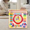 petsola Wood Toy Clock Teaching Aids Days of Week view 2
