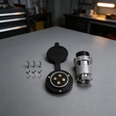 Aviation Connector 4 Pin DF30 Male and Female Kit Metal Threaded Electrical Terminal for LED Light Cable Chassis Socket 300V