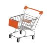 harayaa Mini Shopping Cart Small Supermarket Trolley Desk Organizer Iron Material Handcart Suitable for Kids Play Collectible Display, Orange view 1