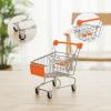 harayaa Mini Shopping Cart Small Supermarket Trolley Desk Organizer Iron Material Handcart Suitable for Kids Play Collectible Display, Orange view 4