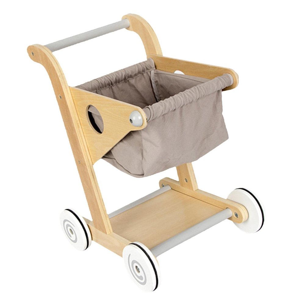 PETSOLA Wood Shopping CART Pre-School Young Children Wooden Toy Trolley, 30x34x45cm