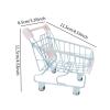 JunZheHub Mini Shopping Cart Trolley Storage Organizer Iron Children Office Figurine Suitable for Party Centerpiece Office Display Gift Giving Collector, Blue view 2