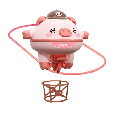 MEYZJRC Walking Tumbler Unicycle Toy Balance Pig Piglet Toy Birthday Gifts Color Recognition Rotating Car Toy Novelty Toy for Children, Pink