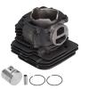 Top End Cylinder Set Piston Gasket Kit 50mm for TS410 TS420, Silicon Aluminum Alloy, Includes Cylinder Piston Pin Clamp Rings Piston Rings view 1