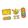 PETSOLA Miniature Teapot Tea Party Set Pretend Play Kitchen Tinplate Cup Plate Princess Dessert Tray Simulation Suitable for Birthday Party Home Play, Yellow view 1