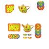 PETSOLA Miniature Teapot Tea Party Set Pretend Play Kitchen Tinplate Cup Plate Princess Dessert Tray Simulation Suitable for Birthday Party Home Play, Yellow view 2