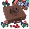Personalized Engraved Poker Set Gift for Men (Brown Football Texture) view 1