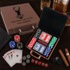 Personalized Engraved Poker Set Gift for Men (Brown Football Texture) view 2