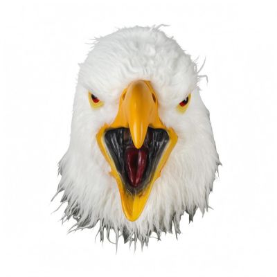Wsymxuo Bald Avian Headpiece Perforated Full Head Avian Headpiece Faux Hair Detail, Open Mouth Eagle
