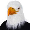 Wsymxuo Bald Avian Headpiece Perforated Full Head Avian Headpiece Faux Hair Detail, Open Mouth Eagle view 3