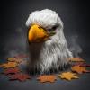 Wsymxuo Bald Avian Headpiece Perforated Full Head Avian Headpiece Faux Hair Detail, Open Mouth Eagle view 4