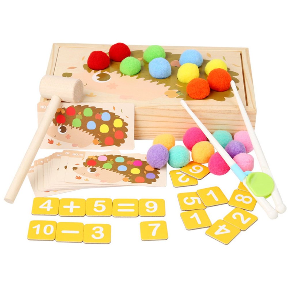 ZQsmgs Hedgehog Wooden Tapping Toy, Fine Motor Educational Toy