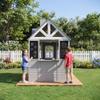 Aoxun Kids Outdoor Playhouse Wooden Cottage Play House for Kids Ages 3+ view 4