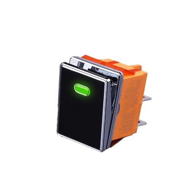 FXPCGZISH 4pin Drawing Process Aluminum Oxidation of Key 16A 250VAC DPDT Aluminum Panel Waterproof Rocker Switch(Green(Black Panel),110V)