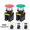 FXPCGZISH Mushroom Button Switch Waterproof Latching Momentary Self Reset Locking Panelboard Power Start Switch Red Green 10A 1NO1NC 22mm(Blue,1NC) view 4