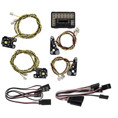 RC Car Upgrade Parts Compatible with Traxxas for TRX-4 for Defender 1/10 RC Crawler Car Parts Front Rear Lights IC Lamp Group Front Light Lighting System Kit